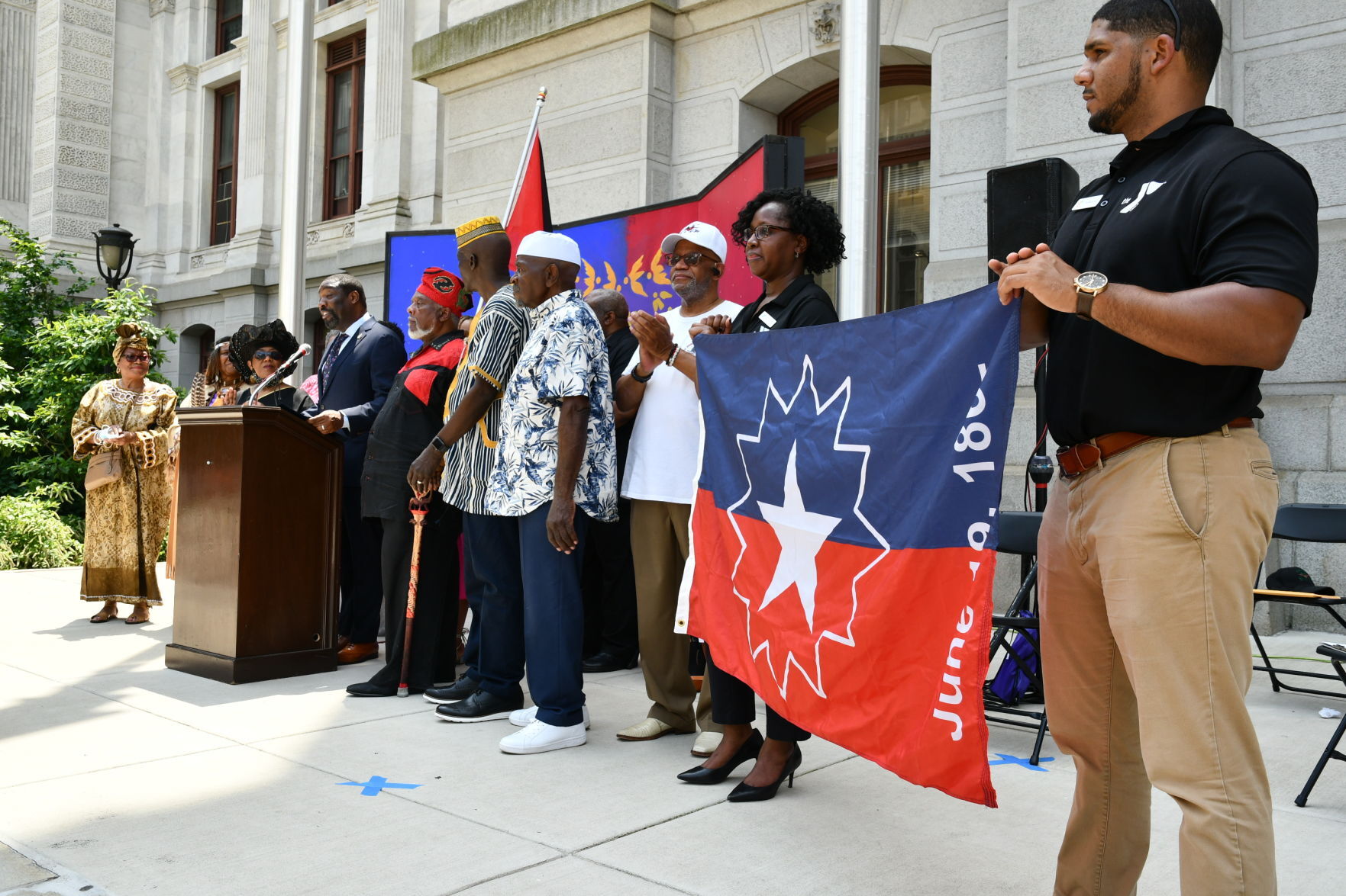 Juneteenth flag raising at City Hall 2021